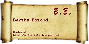 Bertha Botond névjegykártya